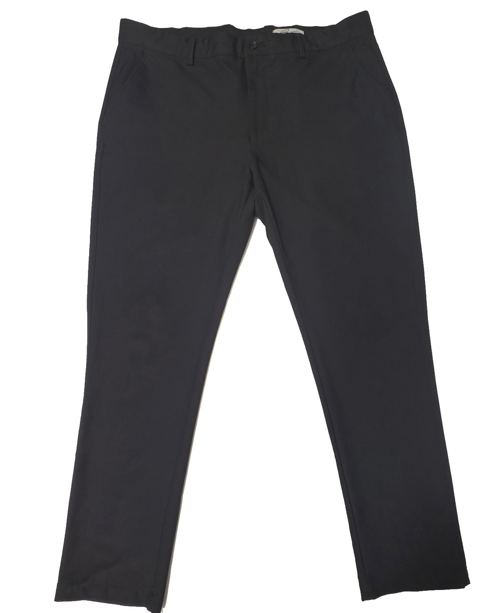 Greg Norman Mens Golf Pants 38x32 Black Performance Stretch Flat Front Trousers